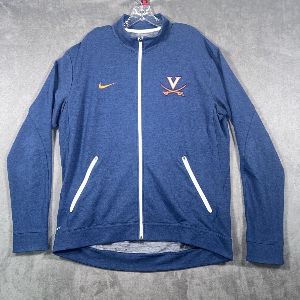 University of Virginia Cavaliers Nike Mens Blue Blue Full Zip Jacket Size XL